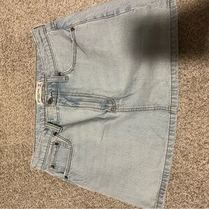 Abercrombie & Fitch Light Wash Denim Mini Skirt